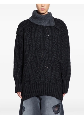 Simone Rocha contrast high-neck knit jumper - Black