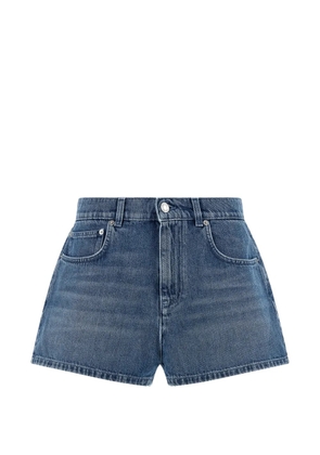 Moschino heart-embroidered denim shorts - Blue