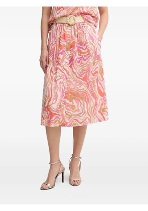 La Petite Française Juliette printed buttoned midi skirt - Pink