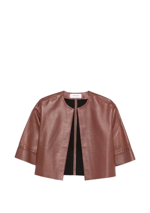 Yves Salomon laser-cut lambskin jacket - Brown