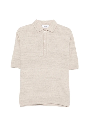 Lardini buttoned ribbed polo shirt - Neutrals