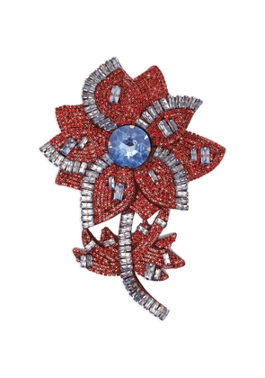 Essentiel Antwerp flower-shaped rhinestone brooch - Red