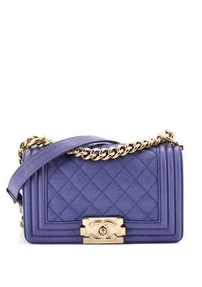 CHANEL Pre-Owned Boy Flap Bag Quilted Caviar Small crossbody bag - Blue