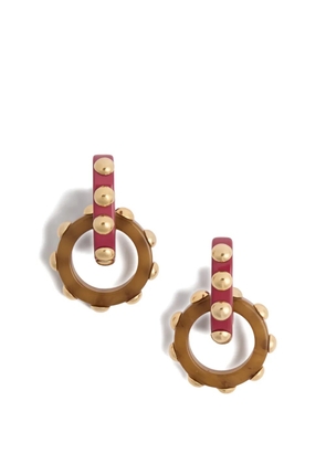 La DoubleJ studded hoop earrings - Brown