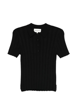 BOMPARD ribbed button-fastening polo top - Black