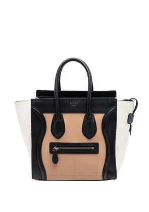 Celine Pre-Owned 2013 Micro Tricolor Leather Luggage Tote handbag - Brown