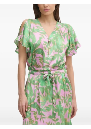 La Petite Française button floral-print top - Green