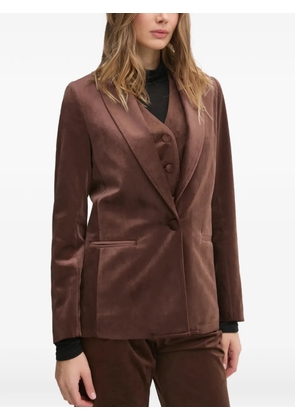 La Petite Française Vacarme single-breasted velvet blazer - Brown