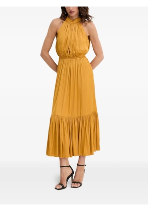 Morgan halterneck tiered midi dress - Yellow