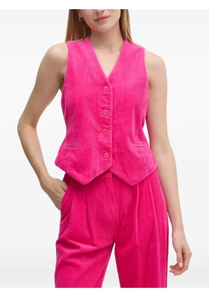 La Petite Française button corduroy waistcoat - Pink