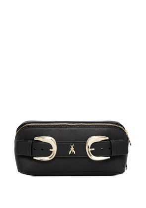 Patrizia Pepe buckle zip makeup bag - Black