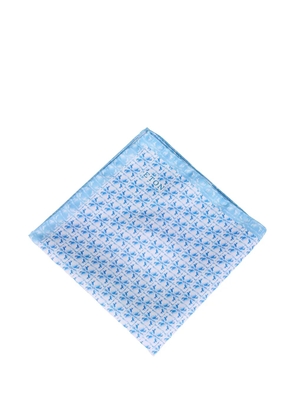 Eton floral-detail pocket square - Blue