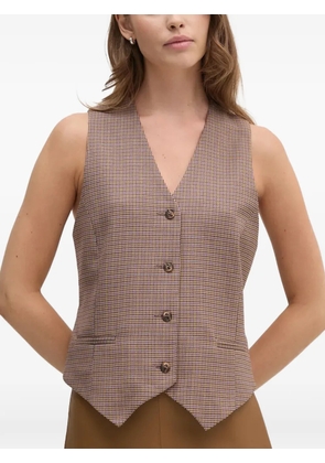 La Petite Française Gratifiant houndstooth V-neck waistcoat - Brown