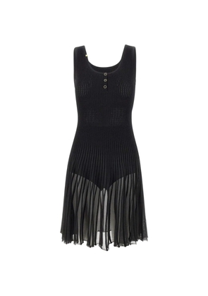 Elisabetta Franchi jour-knit pleated dress - Black