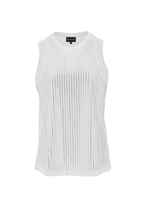 Emporio Armani perforated tank top - White