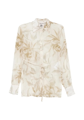 Semicouture floral tie-waist shirt - Neutrals