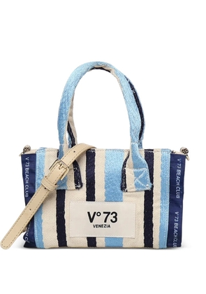 V°73 mini striped top handle shoulder bag - Neutrals