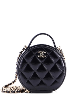 CHANEL Pre-Owned Handle with Care Round Vanity Case with Chain Quilted Lambskin Small crossbody bag - Black