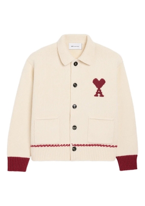 AMI Paris Ami De Coeur embroidered cardigan - Neutrals