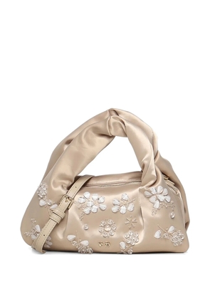 V°73 mini floral-embellished shoulder bag - Neutrals