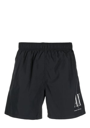 Armani Exchange logo-print swim shorts - Black