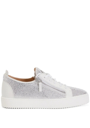 Giuseppe Zanotti rhinestone low-top sneakers - White
