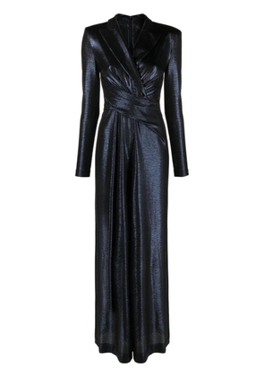 Talbot Runhof lamé wide-leg jumpsuit - Blue