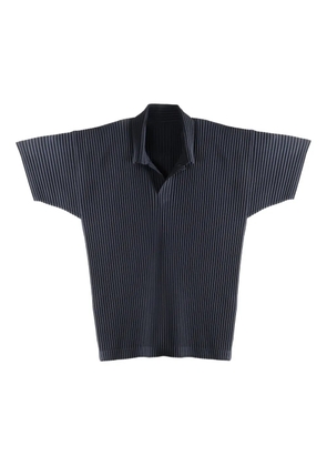 Homme Plissé Issey Miyake pleated short-sleeve polo shirt - Blue