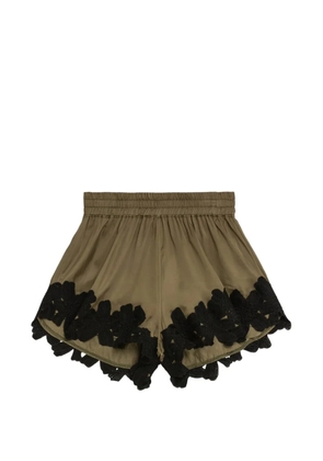 A Paper Kid flower lace shorts - Green