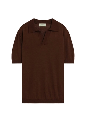 A Paper Kid knitted polo shirt - Brown