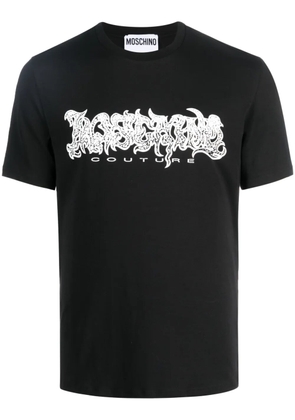 Moschino logo-print stretch-cotton T-shirt - Black