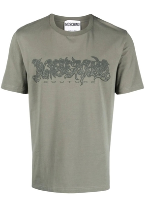 Moschino logo-print stretch-cotton T-shirt - Grey