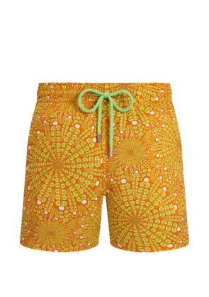 Vilebrequin mosaic urchin drawstring swim shorts - Orange