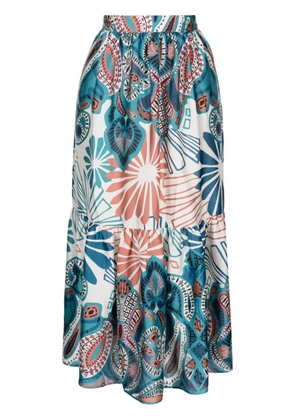 Ba&Sh botanical-print flared skirt - Blue