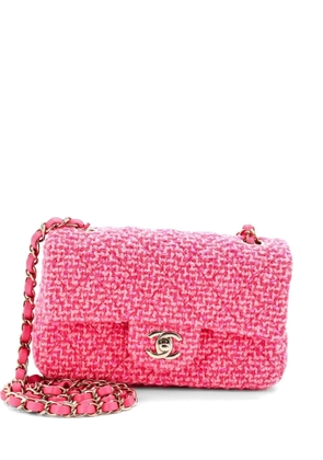 CHANEL Pre-Owned Classic Single Flap Bag Quilted Tweed Mini crossbody bag - Pink
