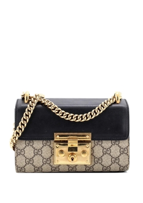Gucci Pre-Owned Padlock Shoulder Bag GG Coated Canvas and Leather Small crossbody bag - Black