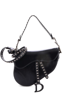 Christian Dior Pre-Owned Saddle Handbag with Strap Studded Leather Medium shoulder bag - Black