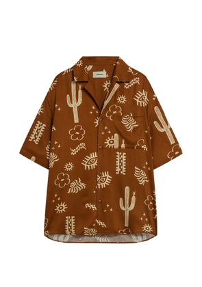 A Paper Kid cactus pattern shirt - Brown