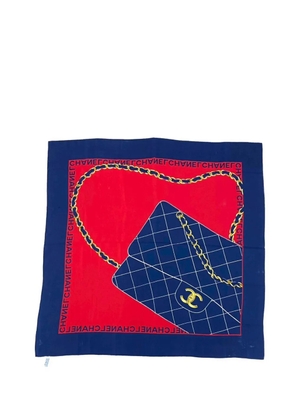 CHANEL Pre-Owned 20th Century Classic Flap Silk Scarf scarves - Blue