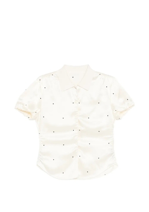 LESS polka dot silk blouse - White