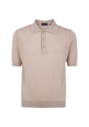 Tagliatore buttoned knitted polo shirt - Neutrals