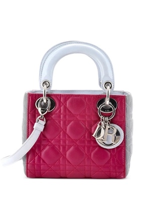 Christian Dior Pre-Owned Tricolor Lady Dior Bag Cannage Quilt Leather Mini satchel - Purple