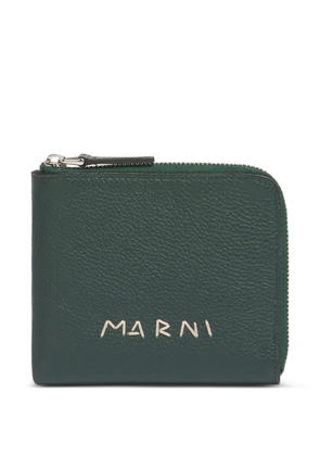 Marni mending-embroidery logo wallet - Green
