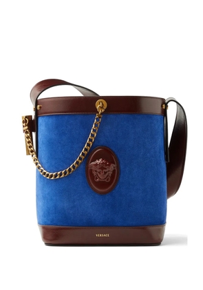 Versace Pivot small suede bucket bag - Blue