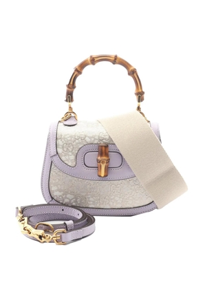 Gucci Pre-Owned 2016-2026 Mini GG Canvas 1947 Bamboo Top Handle Bag satchel - Brown