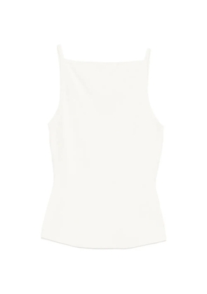 Maje square-neck ribbed top - Neutrals