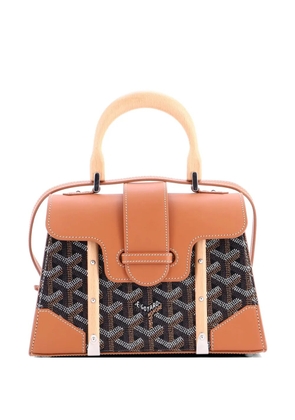 Goyard Pre-Owned Structured Saigon Top Handle Bag Coated Canvas with Leather Mini satchel - Brown