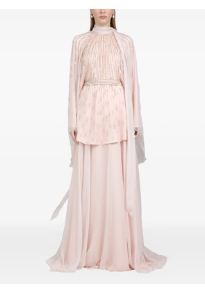 Dina Melwani beaded-embellishment maxi dress - Pink
