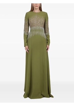 Dina Melwani crystal-embellished maxi dress - Green