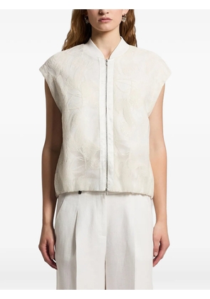 Peserico front-zip gilet - White